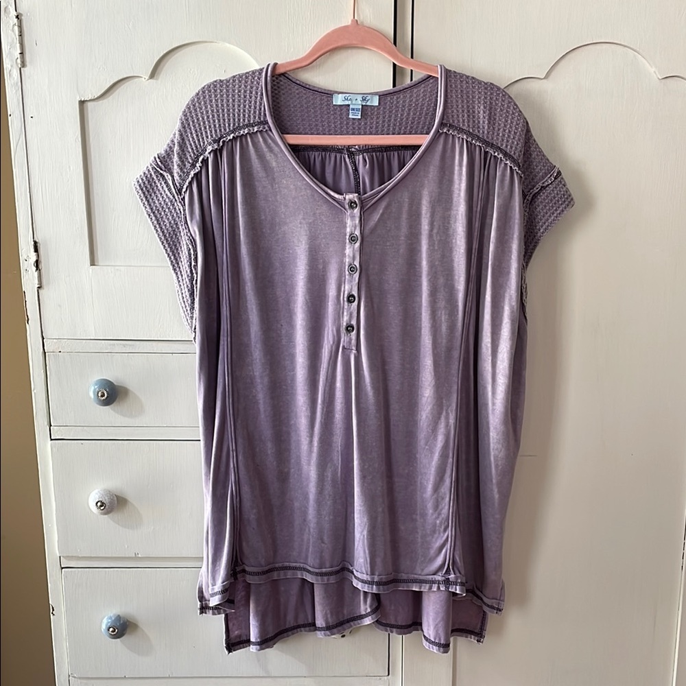 She & Sky Women's Boxy Purple Top